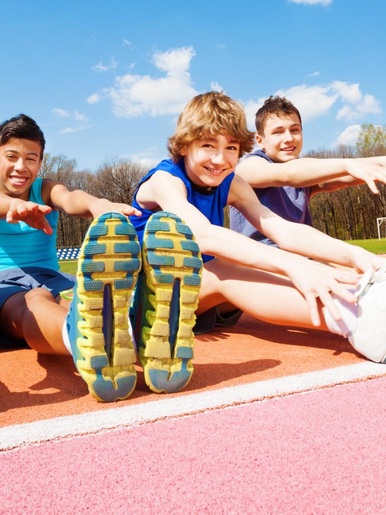 kids exercise in school